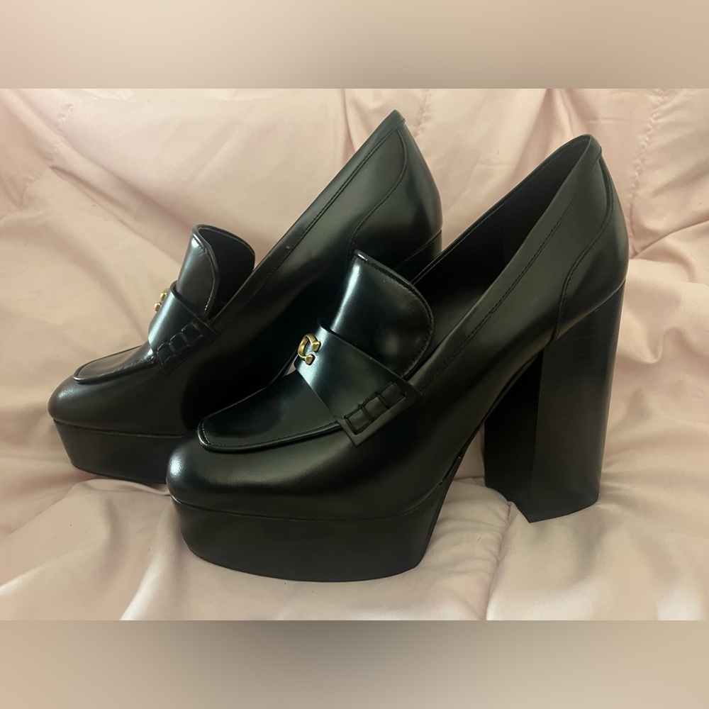 Coach platform heeled loafers
